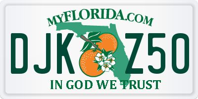 FL license plate DJKZ50