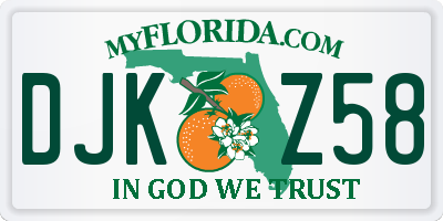 FL license plate DJKZ58
