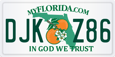 FL license plate DJKZ86