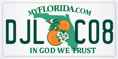 FL license plate DJLC08