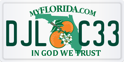FL license plate DJLC33
