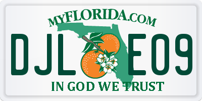 FL license plate DJLE09