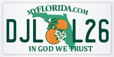 FL license plate DJLL26