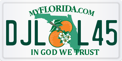 FL license plate DJLL45
