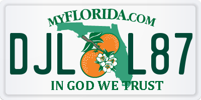 FL license plate DJLL87