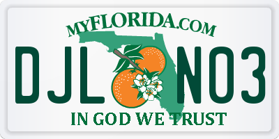 FL license plate DJLN03