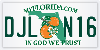 FL license plate DJLN16