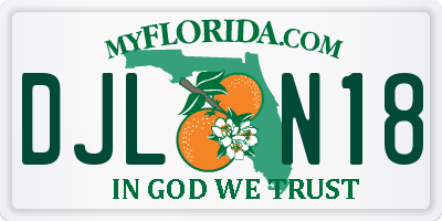 FL license plate DJLN18
