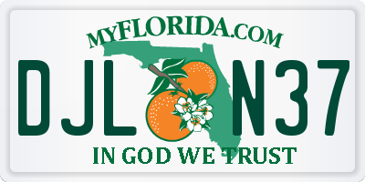 FL license plate DJLN37