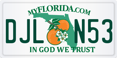 FL license plate DJLN53