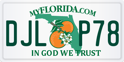 FL license plate DJLP78