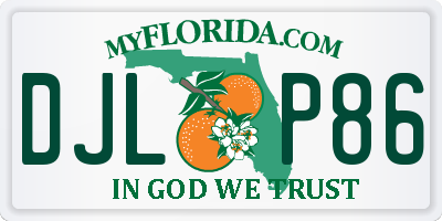 FL license plate DJLP86