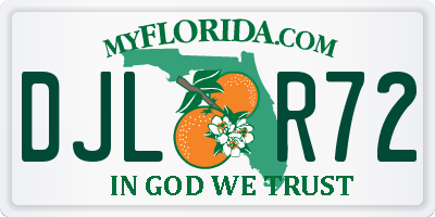 FL license plate DJLR72