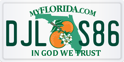 FL license plate DJLS86