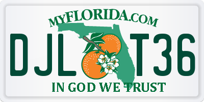 FL license plate DJLT36