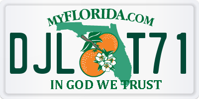 FL license plate DJLT71