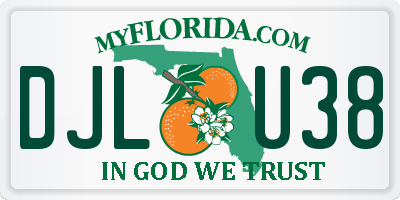 FL license plate DJLU38