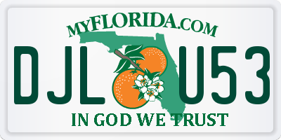 FL license plate DJLU53