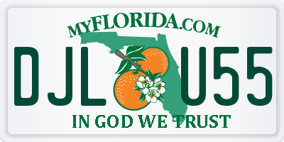 FL license plate DJLU55