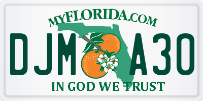 FL license plate DJMA30