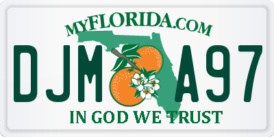 FL license plate DJMA97