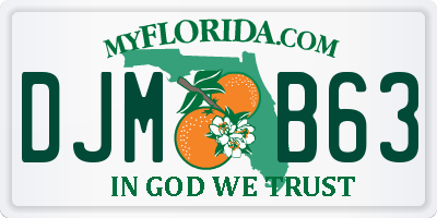 FL license plate DJMB63