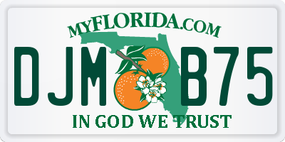 FL license plate DJMB75