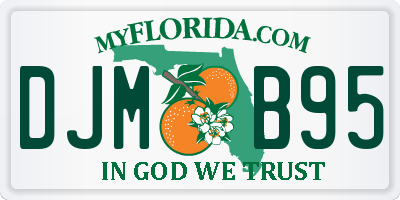 FL license plate DJMB95