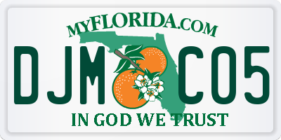 FL license plate DJMC05