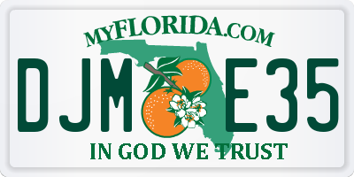 FL license plate DJME35