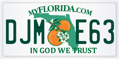 FL license plate DJME63