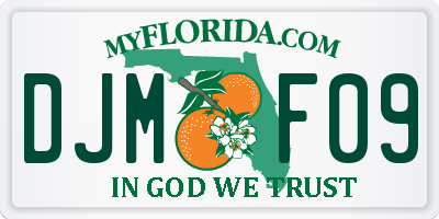 FL license plate DJMF09