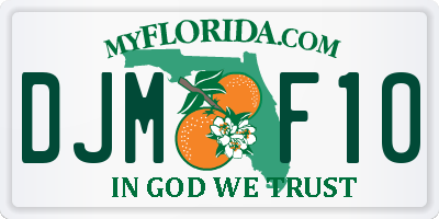 FL license plate DJMF10
