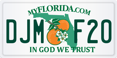 FL license plate DJMF20