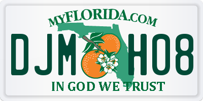 FL license plate DJMH08