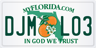 FL license plate DJML03