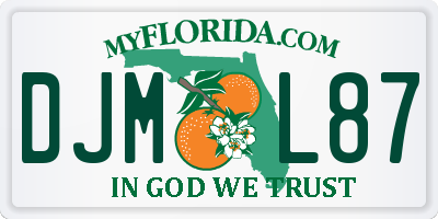 FL license plate DJML87