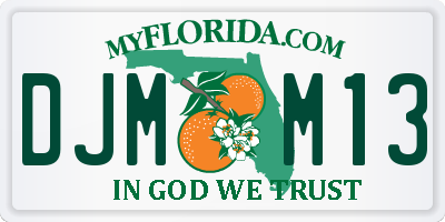 FL license plate DJMM13