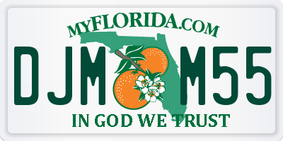 FL license plate DJMM55