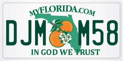 FL license plate DJMM58