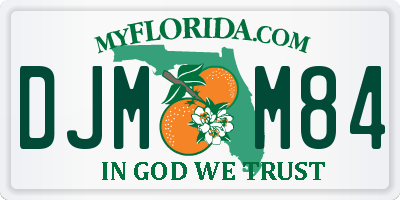 FL license plate DJMM84