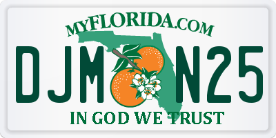 FL license plate DJMN25