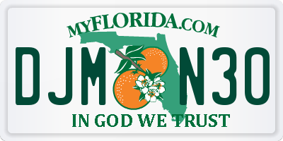 FL license plate DJMN30