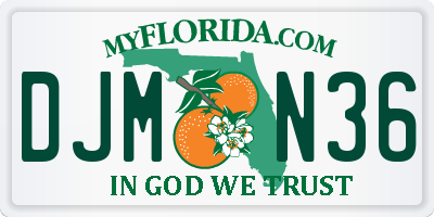 FL license plate DJMN36