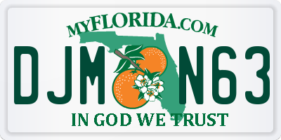FL license plate DJMN63