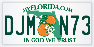 FL license plate DJMN73