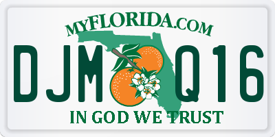 FL license plate DJMQ16