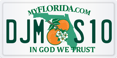 FL license plate DJMS10