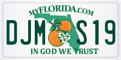FL license plate DJMS19