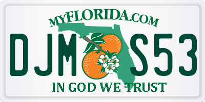 FL license plate DJMS53